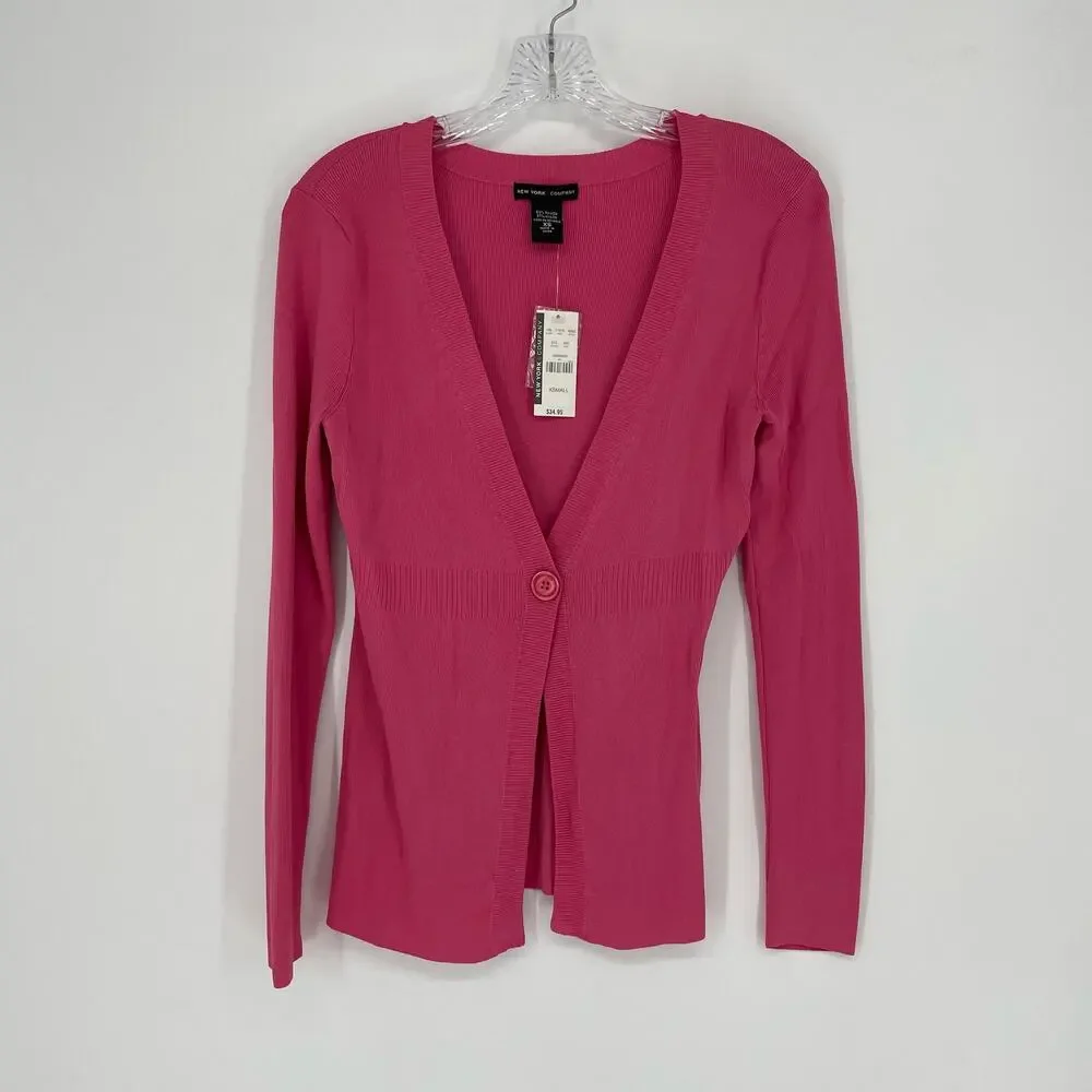 New York & Company Pink Cardigan Size XS